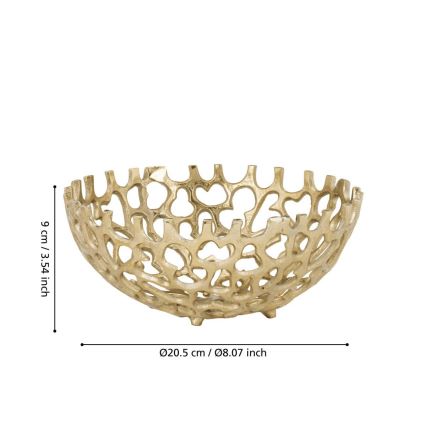 Eglo - Dekoračný podnos pr. 20,5 cm zlatá