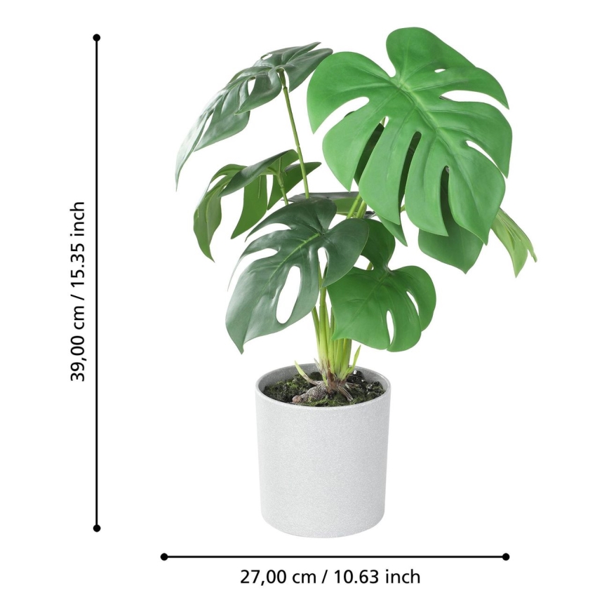 Eglo - Umelá rastlina v kvetináči 42x30 cm monstera