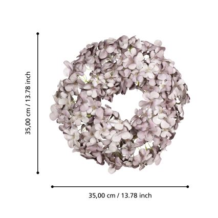 Eglo - Umelý kvetinový veniec pr. 35 cm fialová
