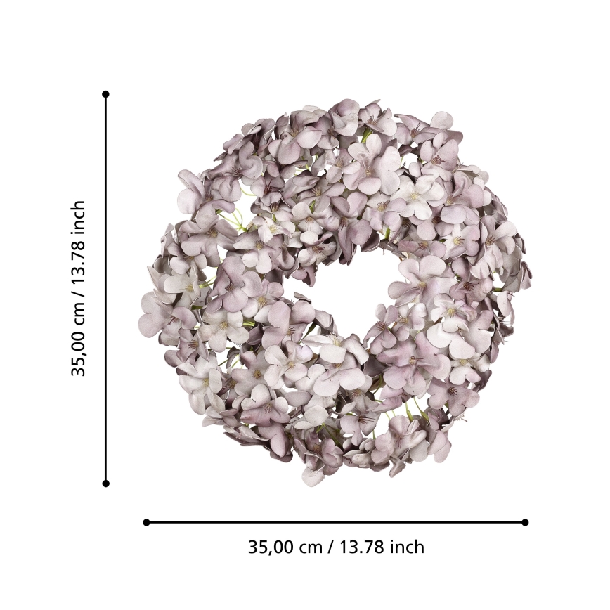 Eglo - Umelý kvetinový veniec pr. 35 cm fialová