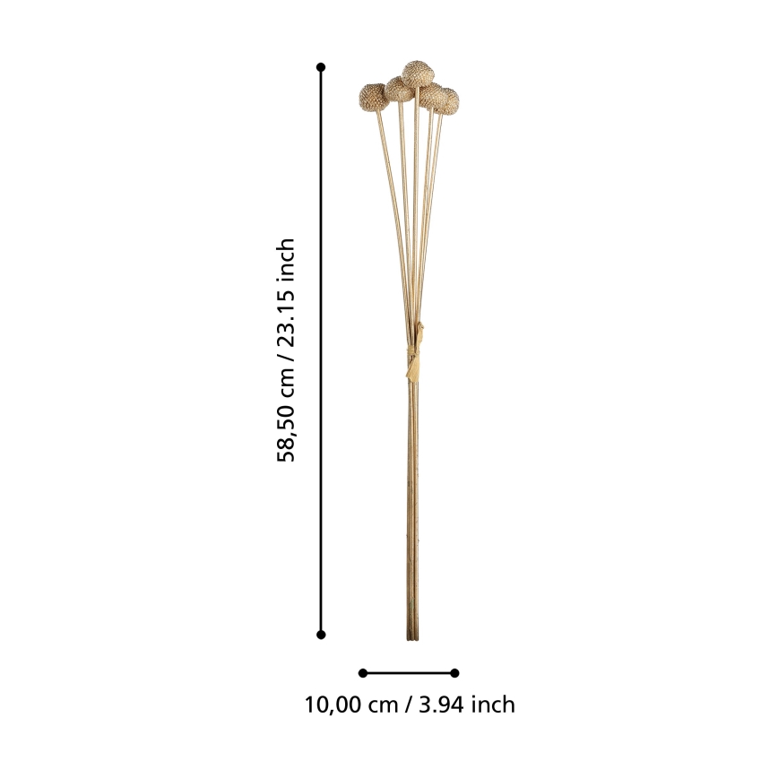 Eglo - Umelý kvet 58,5 cm zlatá