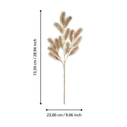 Eglo - Umelá vianočná vetvička 73,5 cm zlatá
