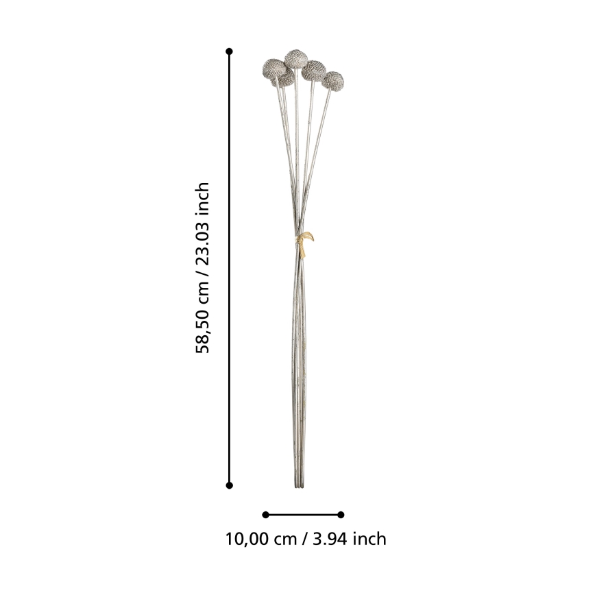Eglo - Umelý kvet 58,5 cm strieborná