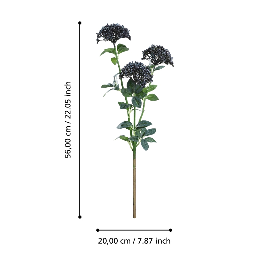 Eglo - Umelý kvet 56 cm modrá/zelená