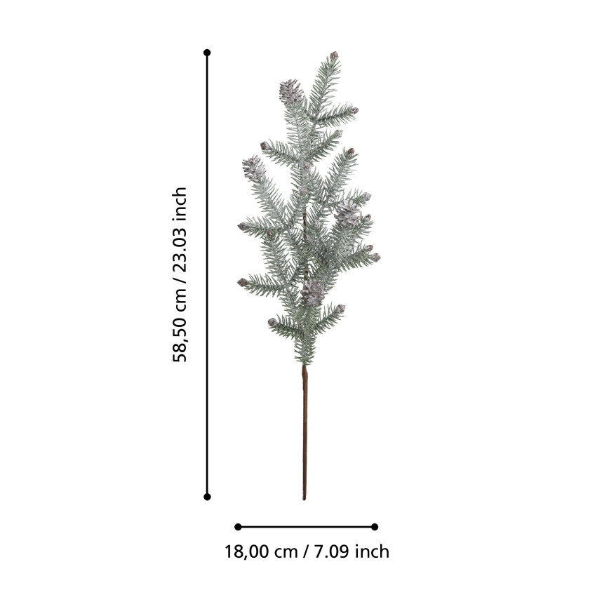 Eglo - Umelá vianočná vetvička 58,5 cm zelená