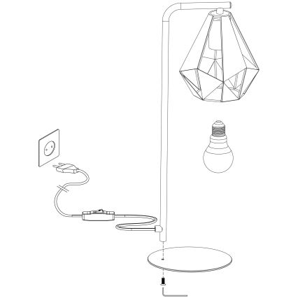 Eglo 43058 - Stolná lampa CARLTON 1xE27/60W/230V