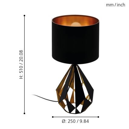 Eglo - Stolná lampa 1xE27/60W/230V