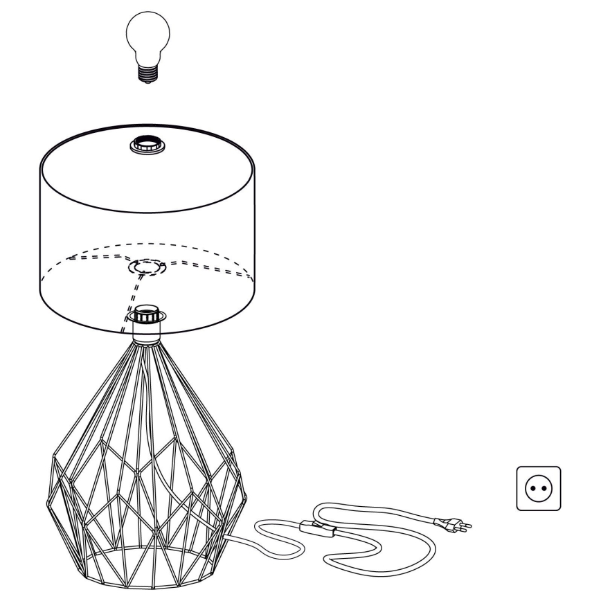 Eglo 43078 - Stolná lampa CARLTON 1xE27/60W/230V