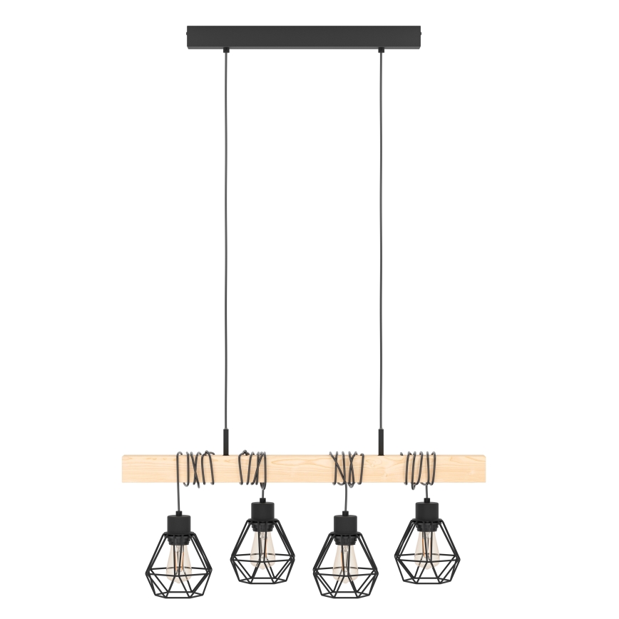 Eglo - Luster na lanku TOWNSHEND 4xE27/60W/230V basket
