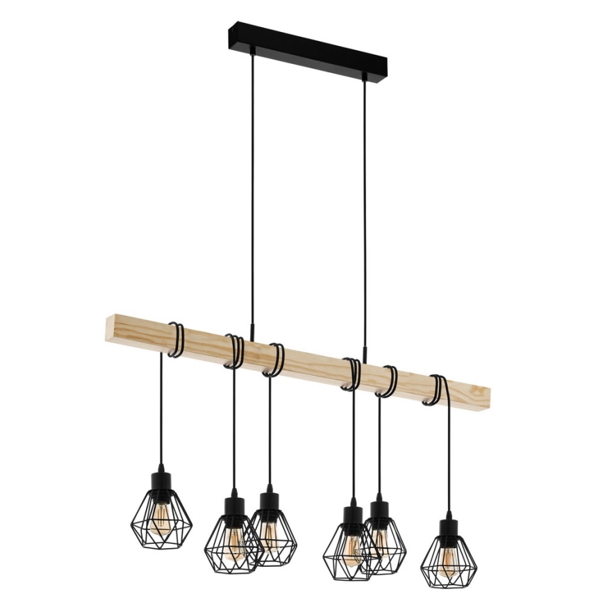 Eglo - Luster na lanku TOWNSHEND 6xE27/60W/230V