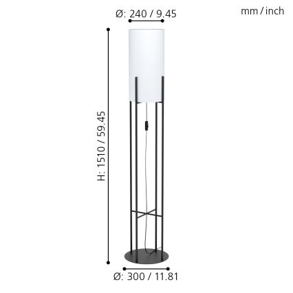 Eglo - Stojacia lampa 1xE27/60W/230V