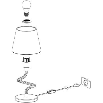Eglo 43199 - Stolná lampa RAMPSIDE 1xE27/28W/230V