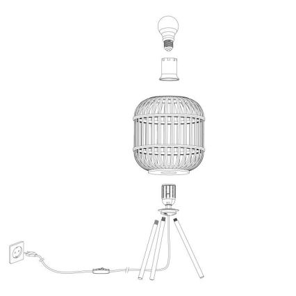 Eglo 43218 - Stolná lampa BORDESLEY 1xE27/28W/230V