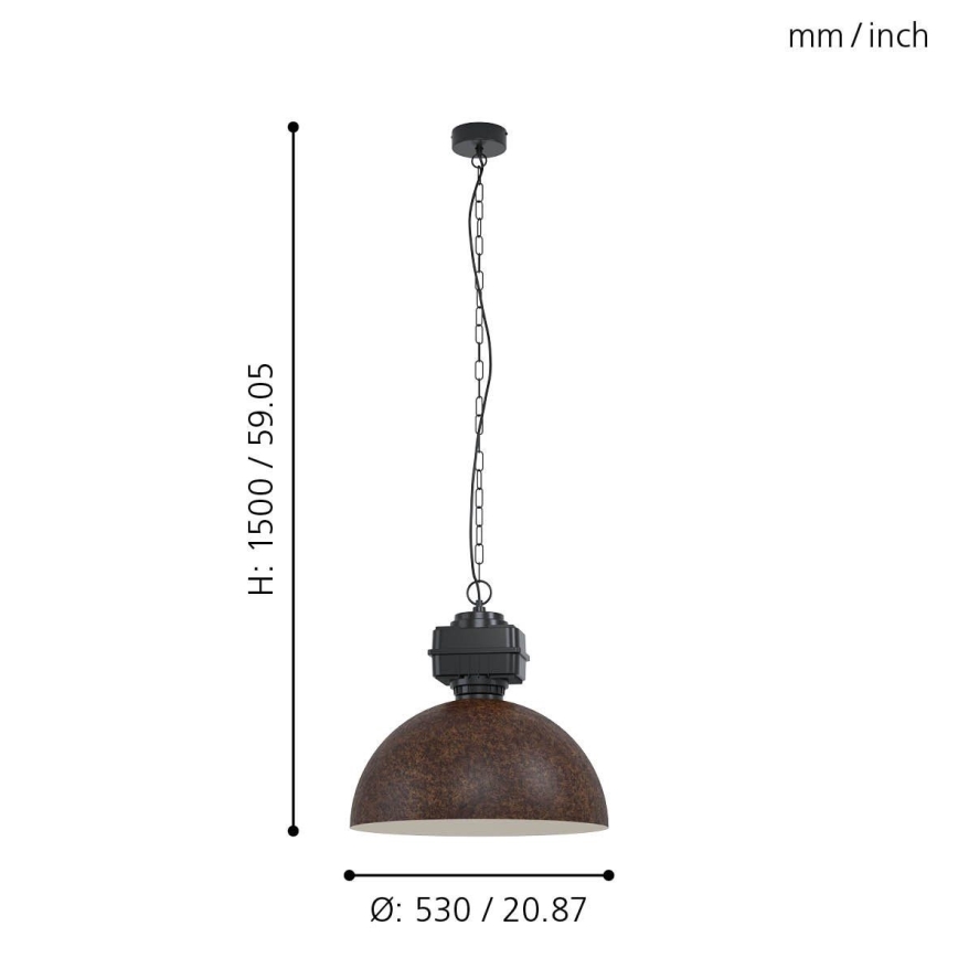 Eglo - Luster na reťazi 1xE27/40W/230V