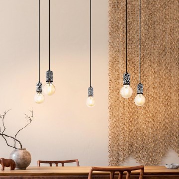 Eglo 43314 - Závesný luster COULSDON na lane 5xE27/10W/230V