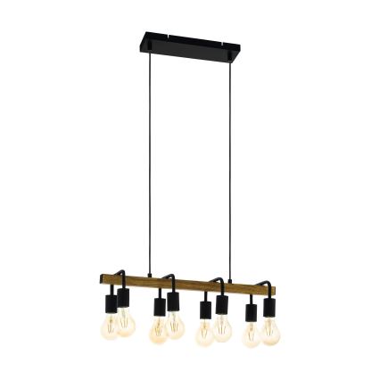 Eglo 43316 - Luster na lane ERRIBERA 8xE27/40W/230V dub/čierna