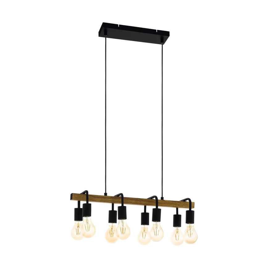 Eglo 43316 - Luster na lane ERRIBERA 8xE27/40W/230V dub/čierna