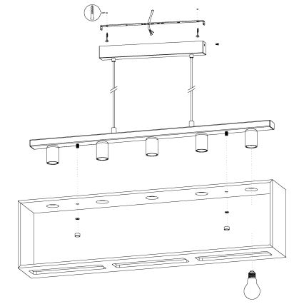 Eglo 43414 - Luster na lanku FAMBOROUGH 5xE27/40W/230V