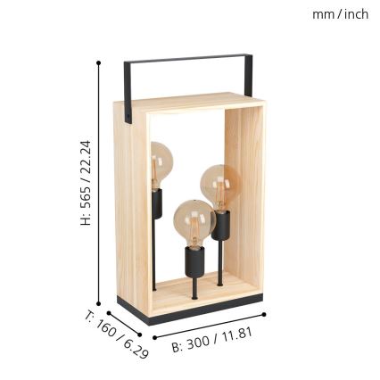 Eglo 43416 - Stolná lampa FAMBOROUGH 3xE27/40W/230V