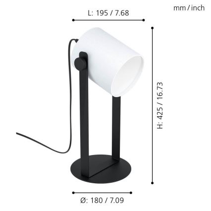 Eglo - Stolná lampa 1xE27/28W/230V