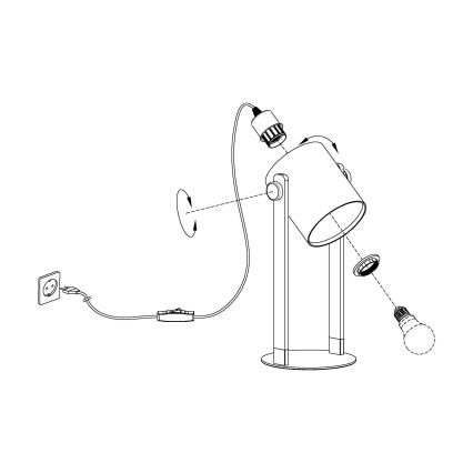 Eglo - Stolná lampa 1xE27/28W/230V