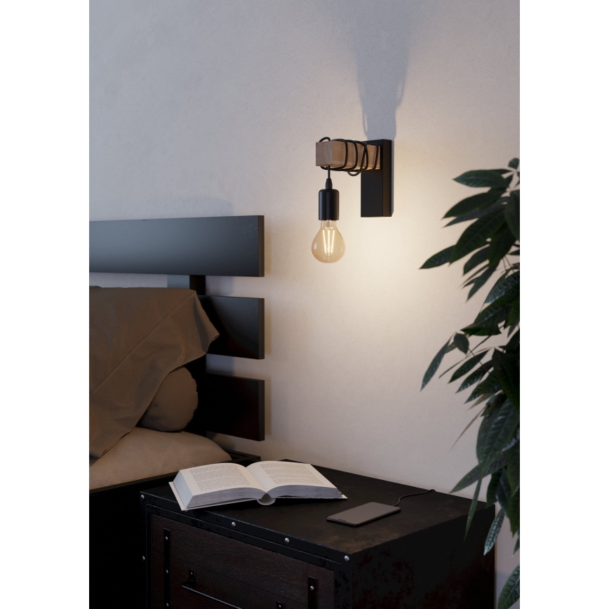 Eglo - Nástenné svietidlo TOWNSHEND 1xE27/10W/230V - FSC certifikované