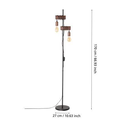 Eglo - Stojacia lampa 2xE27/10W/230V