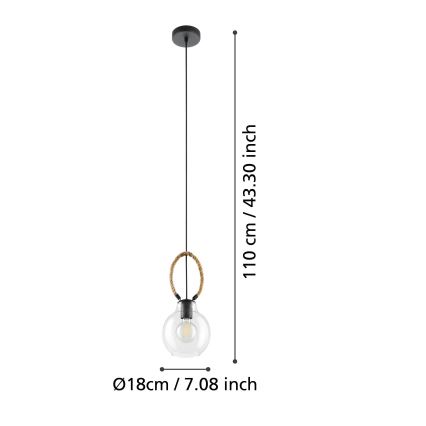 Eglo 43617 - Závesné svietidlo RODING na lanku 1xE27/40W/230V