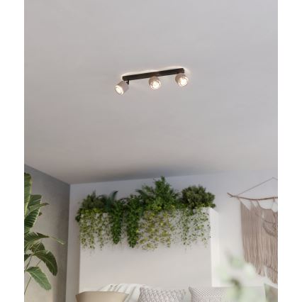 Eglo - Nástenné svietidlo 3xE14/40W/230V čierna/béžová