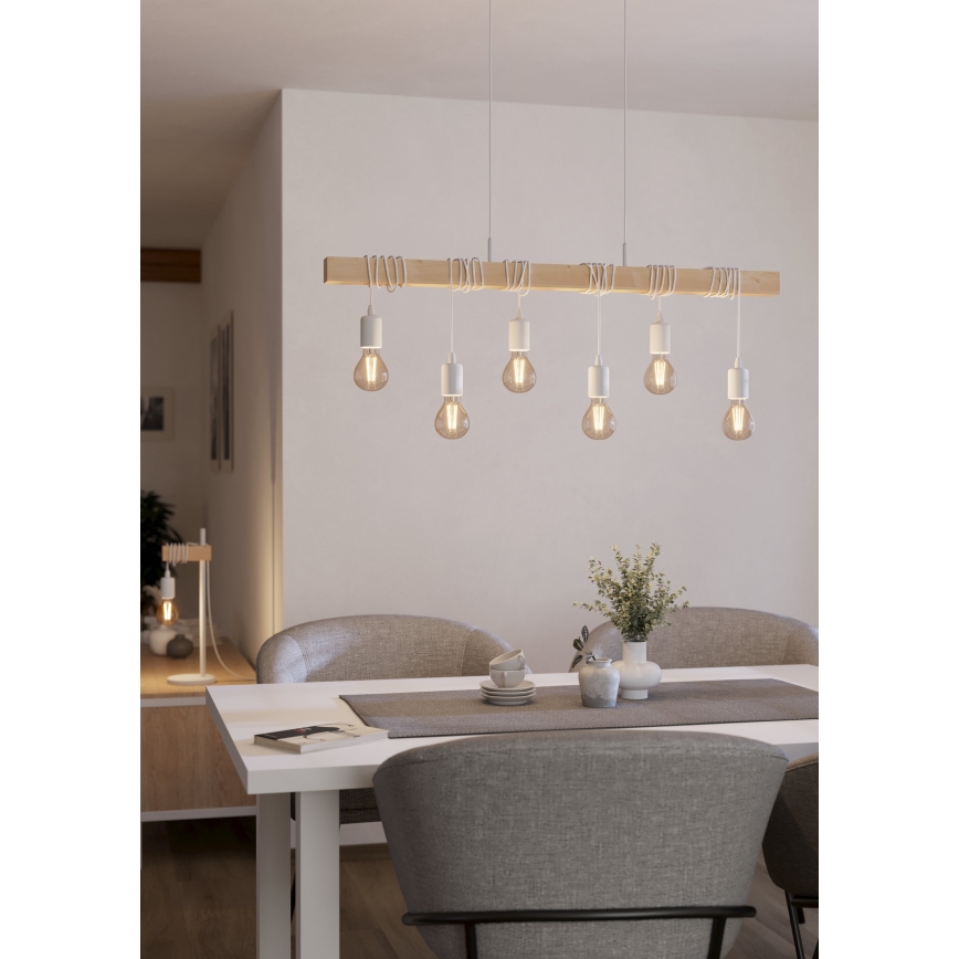 Eglo - Luster na lanku TOWNSHEND 6xE27/60W/230V - FSC certifikované