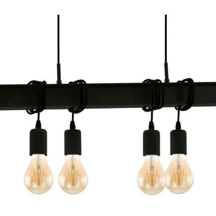 Eglo 43712 - Luster na lanku TOWNSHEND 6xE27/60W/230V čierna