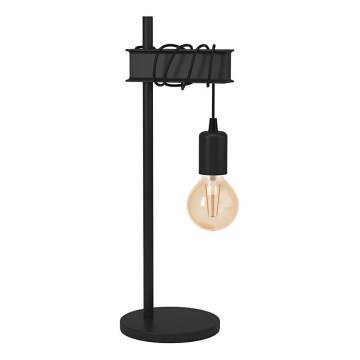 Eglo 43714 - Stolová lampa TOWNSHEND 1xE27/10W/230V čierna