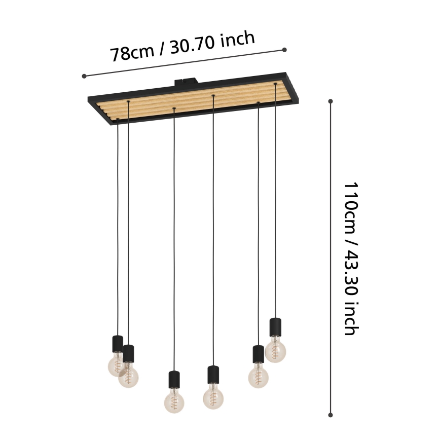 Eglo - Luster na lanku 6xE27/40W/230V