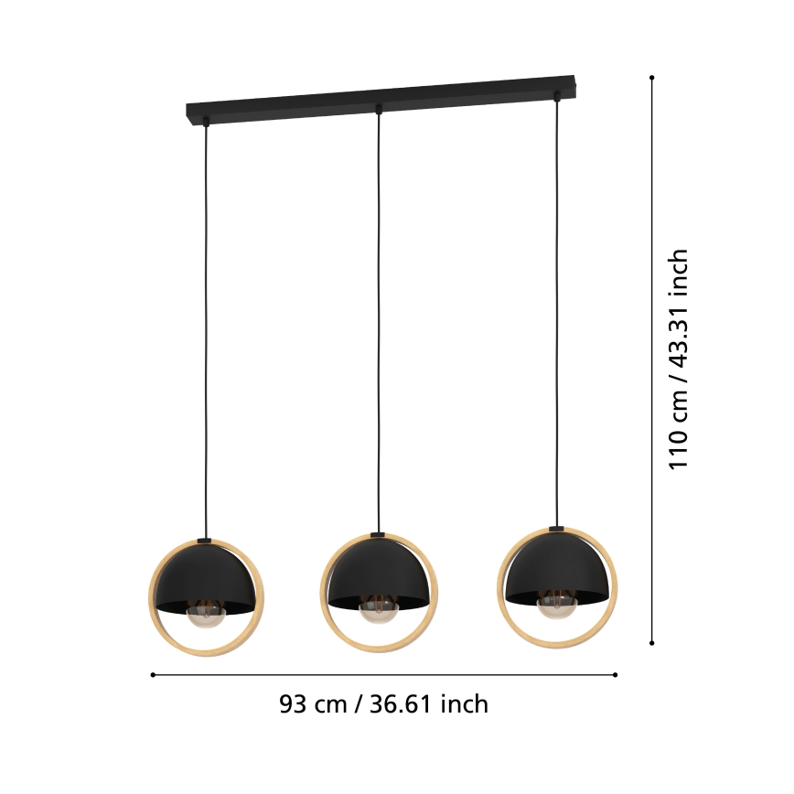 Eglo - Luster na lanku 3xE27/40W/230V