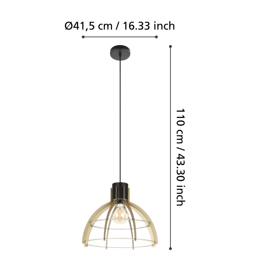 Eglo - Luster na lanku 1xE27/40W/230V zlatá
