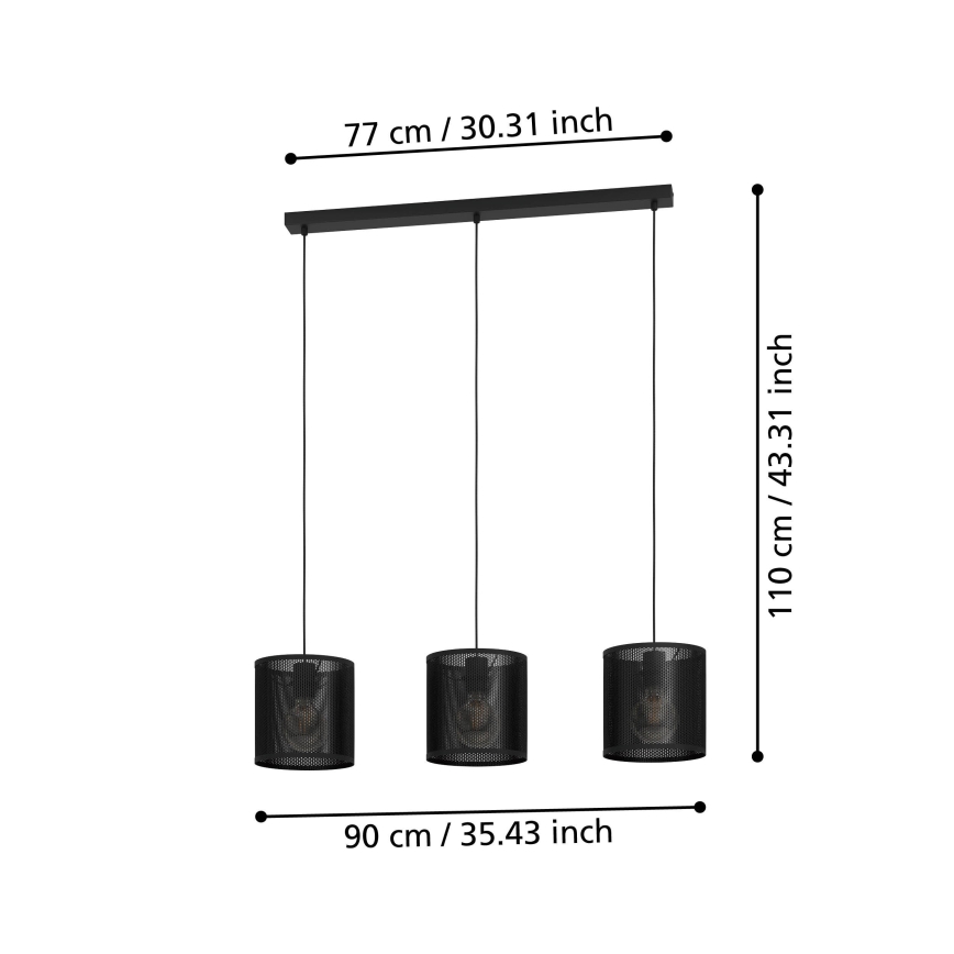 Eglo - Luster na lanku 3xE27/40W/230V