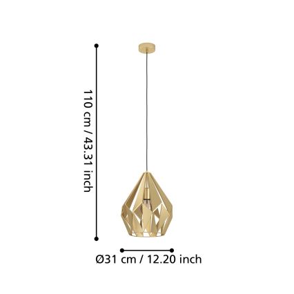 Eglo - Luster na lanku 1xE27/60W/230V pr. 31 cm