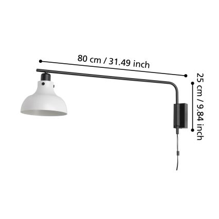 Eglo - Nástenné svietidlo 1xE27/40W/230V