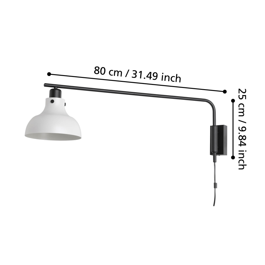 Eglo - Nástenné svietidlo 1xE27/40W/230V