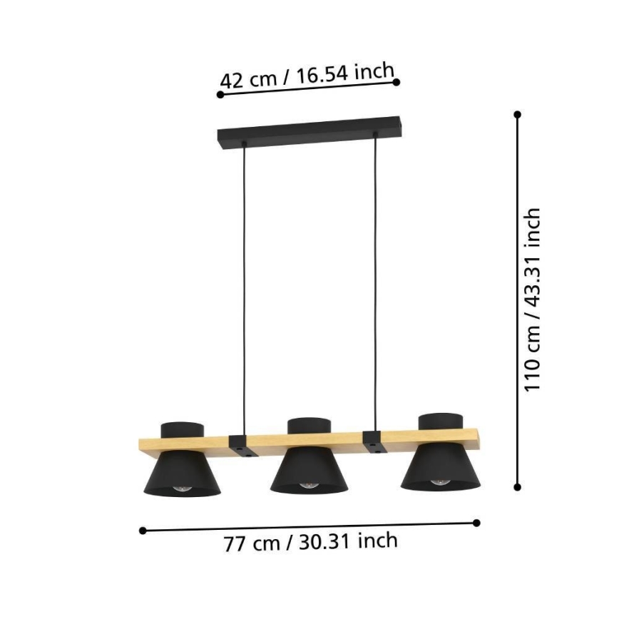 Eglo - Luster na lanku 3xE27/15W/230V