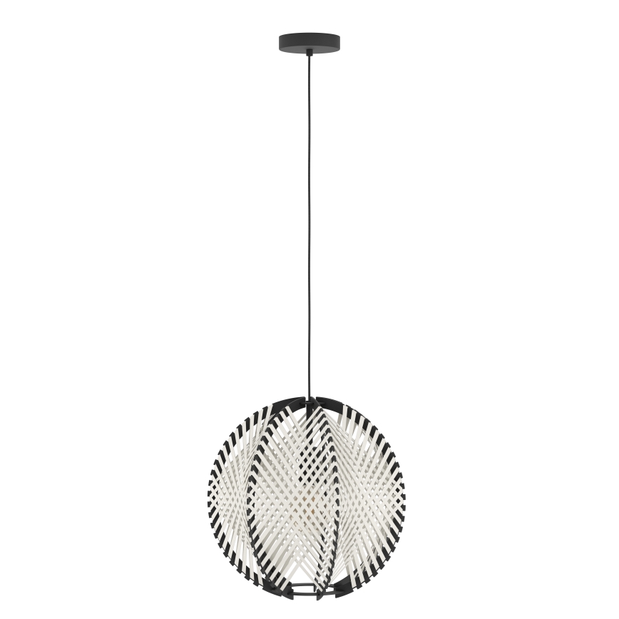 Eglo - Luster na lanku 1xE27/40W/230V pr. 40 cm biela/čierna