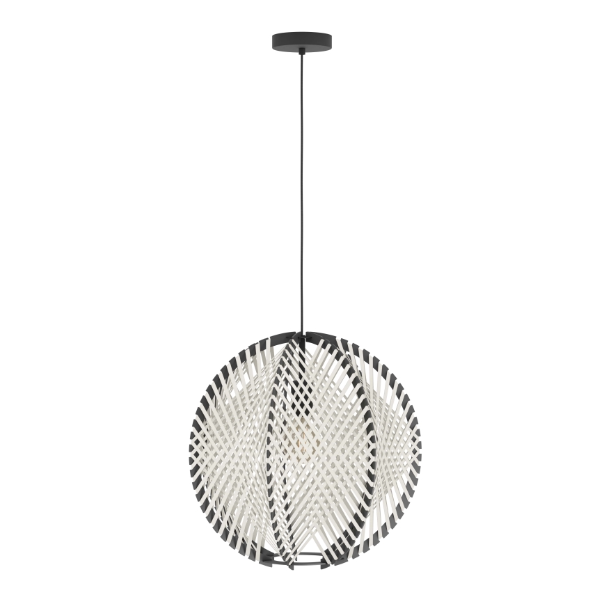 Eglo - Luster na lanku 1xE27/40W/230V pr. 48 cm biela/čierna