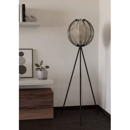 Eglo - Stojacia lampa 1xE27/40W/230V biela/čierna