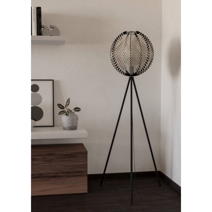 Eglo - Stojacia lampa 1xE27/40W/230V biela/čierna