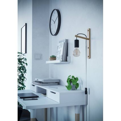 Eglo - Nástenné svietidlo 1xE27/10W/230V gumovník hnedá/čierna