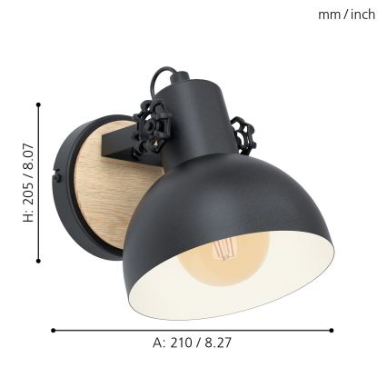 Eglo - Nástenné svietidlo 1xE27/28W/230V