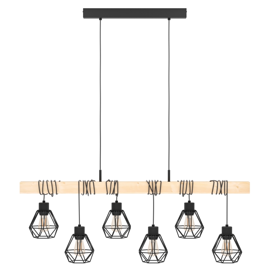 Eglo - Luster na lanku TOWNSHEND 6xE27/60W/230V - FSC certifikované