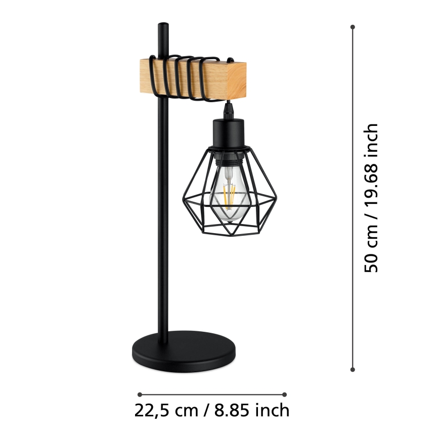 Eglo - Stolná lampa TOWNSHEND 1xE27/60W/230V - FSC certifikované