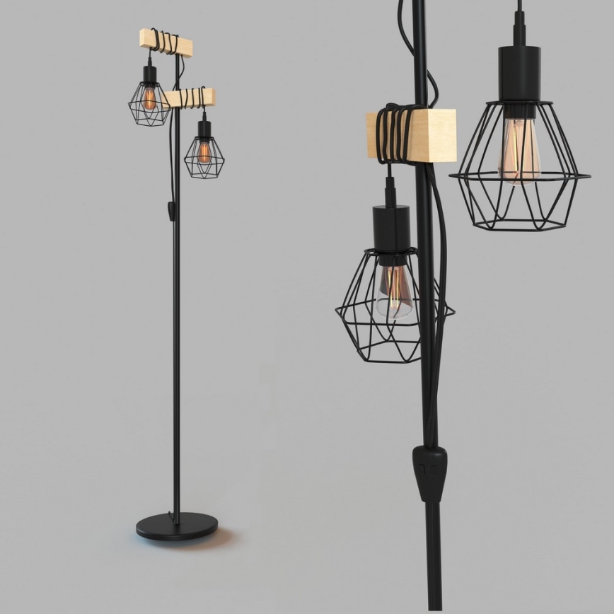 Eglo - Stojacia lampa TOWNSHEND 2xE27/60W/230V