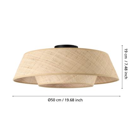Eglo - Stropné svietidlo 1xE27/60W/230V, priemer 50 cm, z lýka